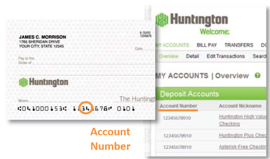 the huntington national bank check verification