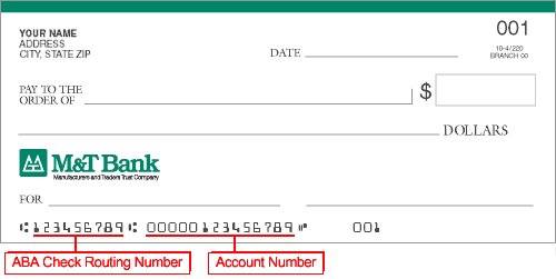 M and T Bank Routing Number