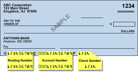 Sample Check Routing 