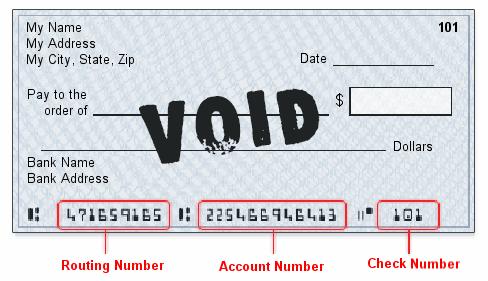 routing deposit wells fargo voided debit